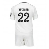 Camiseta Real Madrid Antonio Rudiger #22 Primera Equipación Replica 2024-25 para niños mangas cortas (+ Pantalones cortos)